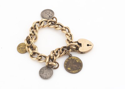 Lot 158 - A gold plated late 19th Century curb link bracelet