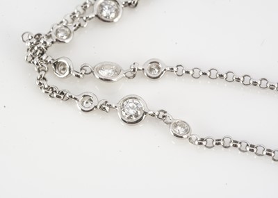 Lot 166 - An 18ct white gold diamond necklace