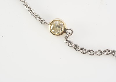 Lot 167 - An 18ct gold bi colour diamond necklace