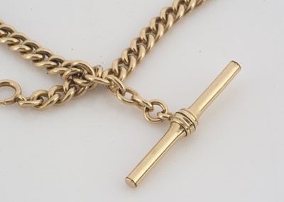 Lot 183 - A gold plated curb linked double albert