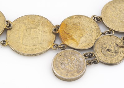 Lot 187 - A late 19th Century Spanish and Japanese coin necklace