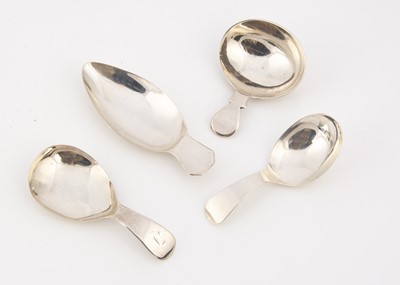 Lot 215 - Four Georgian period silver tea caddy spoons