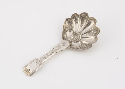 Lot 221 - A late Georgian period silver tea caddy spoon by GW
