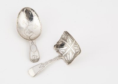 Lot 224 - Two Georgian period silver tea caddy spoons