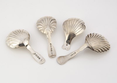 Lot 228 - Four Georgian period silver tea caddy spoons