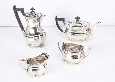 Lot 232 - A 1960s silver four piece silver tea set by James Dixon & Sons