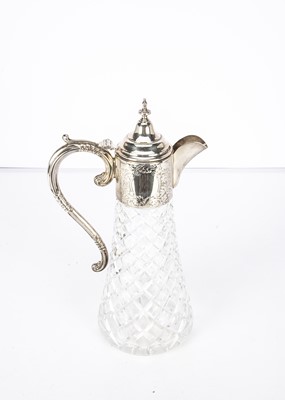 Lot 233 - A 1970s silver mounted and cut glass claret jug from CSG & Co