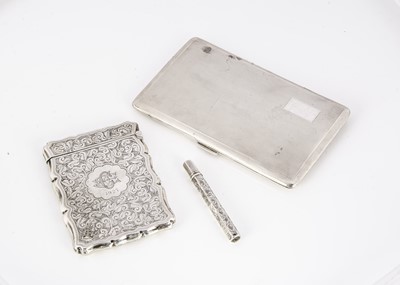 Lot 244 - A late Victorian silver card case by CC
