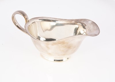Lot 252 - A George V period silver sauce boat by HA