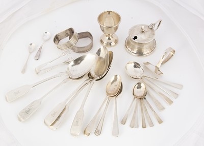 Lot 255 - A small group of Victorian and 20th century silver spoons and other items