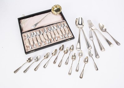 Lot 272 - A collection of continental silver flatware items