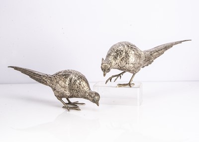 Lot 299 - A good 1920s silver pair of pheasants from Berthold Hermann Muller