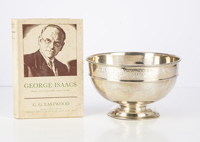 Lot 339 - An early George V silver presentation footed dish and a related book