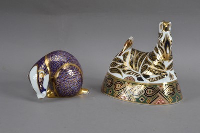 Lot 362 - Two Royal Crown Derby bone china paperweights