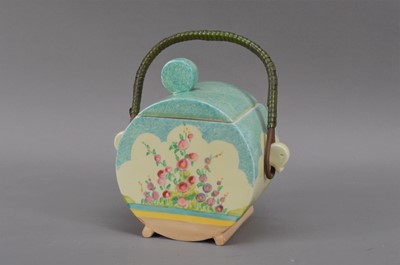 Lot 376 - A Clarice Cliff Bonjour biscuit barrel and cover