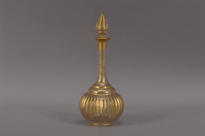 Lot 407 - A Bohemian glass and gilt decorated scent bottle and stopper