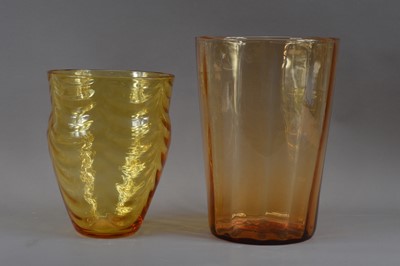Lot 426 - Two Whitefriars amber glass vase