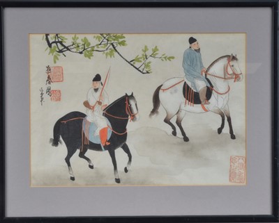 Lot 461 - A pair of Chinese hand coloured prints