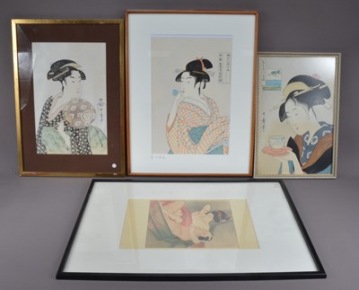 Lot 473 - Four Japanese framed block prints