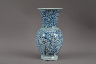 Lot 494 - A Chinese ceramic blue and white transfer-printed vase
